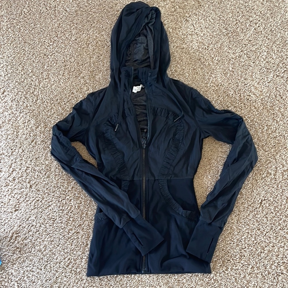 Lululemon black zip up jacket, reversible.